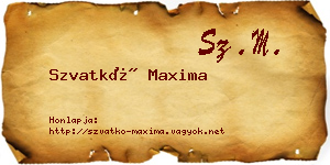 Szvatkó Maxima névjegykártya