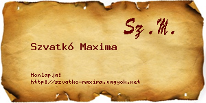 Szvatkó Maxima névjegykártya